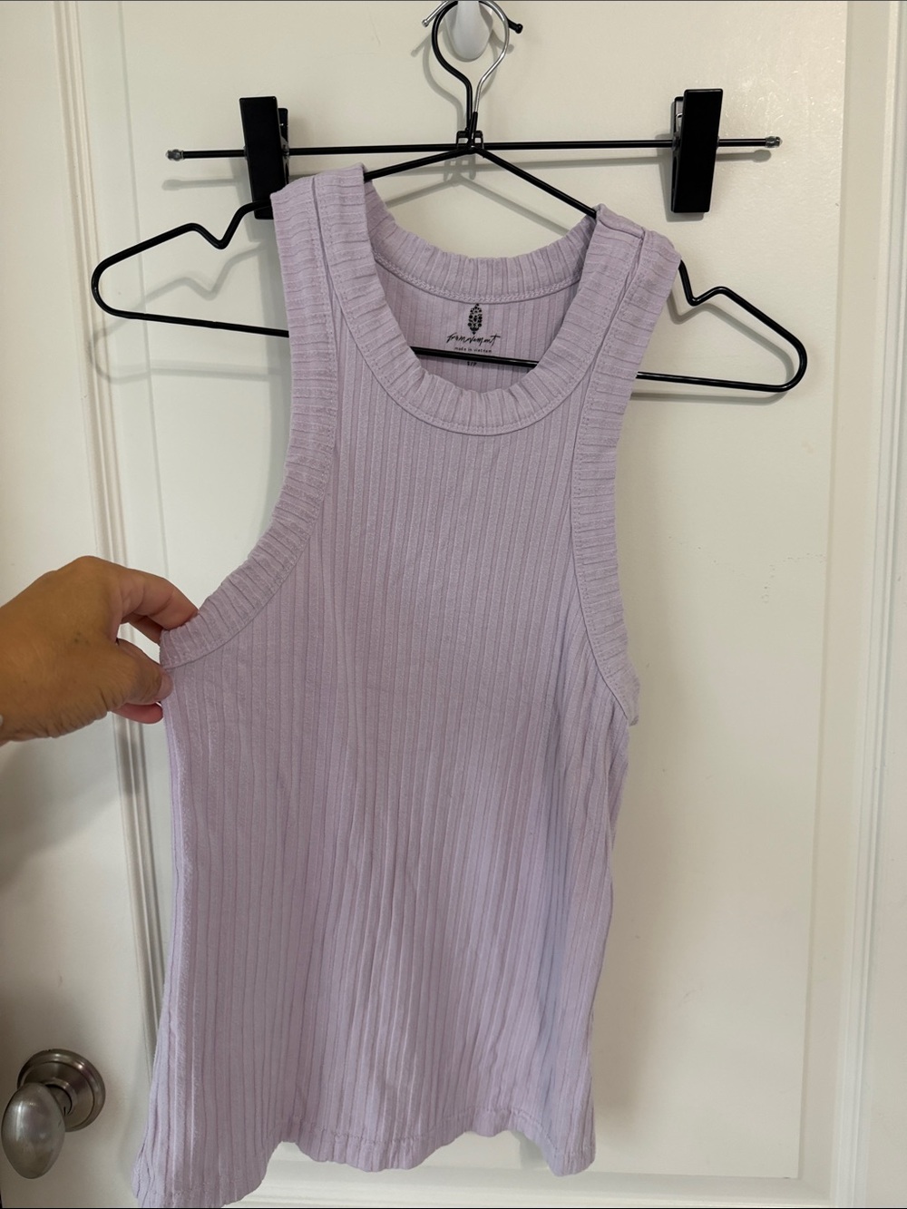 Free People Ribbed Tank Top - Light Lavender